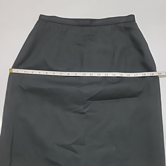VTG Adele Simpson Ribbed Black Pencil Skirt Size 10 Side Zip Lined 100% Cotton - Picture 15 of 15